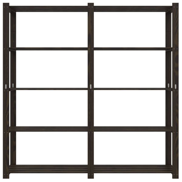 vidaXL Regał z 5 półkami, czarny, 170x38x170 cm, lite drewno sosnowe