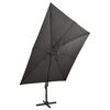vidaXL Parasol wiszący z lampkami LED i słupkiem, antracytowy, 300 cm