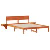 vidaXL Ramka ł&oacute;żka Woskowy Brąz 160 x 200 cm Lite drewno sosnowe