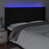 vidaXL Zagł&oacute;wek do ł&oacute;żka z LED, czarny, 183x16x118/128 cm, tkanina