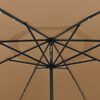 vidaXL Parasol ogrodowy z LED, 400 cm, taupe
