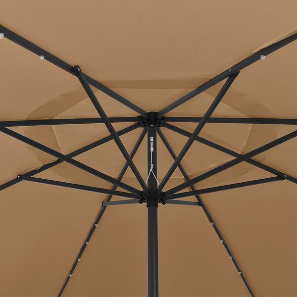 vidaXL Parasol ogrodowy z LED, 400 cm, taupe