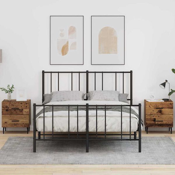 vidaXL Szafka Nocna z szufladą 2 pcs Stare drewno 40 x 35 x 47,5 cm