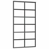 vidaXL Drzwi przesuwne, szkło ESG i aluminium, 102x205 cm, czarne