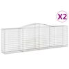vidaXL Kosze gabionowe, 2 szt, 400x50x120/140 cm, galwanizowane żelazo