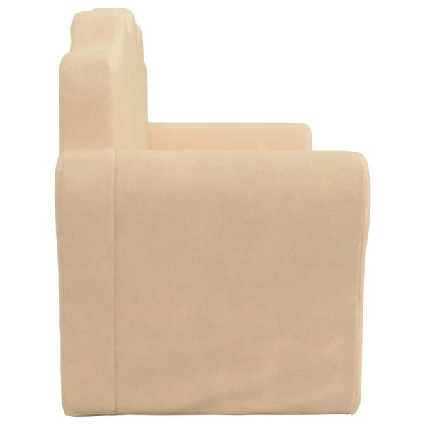 vidaXL 2-os. sofa dla dzieci, kremowa, miękki plusz