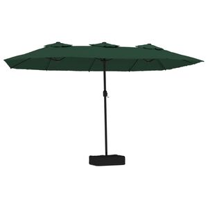 vidaXL Podw&oacute;jny parasol ogrodowy, zielony, 449x265 cm