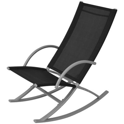 vidaXL Bujane krzesła ogrodowe, 2 szt., stal i textilene, czarne