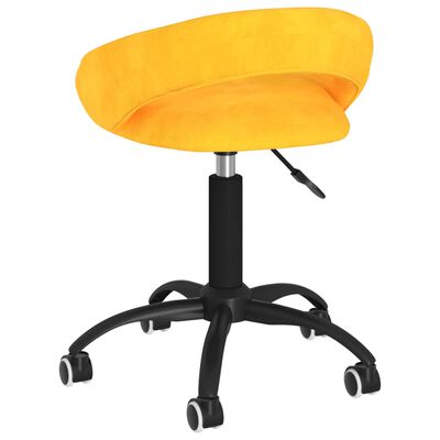 vidaXL Obrotowe krzesła stołowe, 2 szt., musztardowe, obite aksamitem