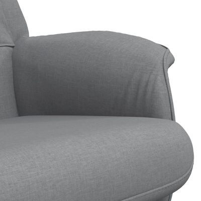 vidaXL Rozkładany fotel z podnóżkiem, jasnoszary, obity tkaniną