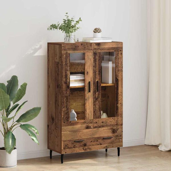 vidaXL Highboard z szufladą Stare drewno 69,5 x 31 x 115 cm