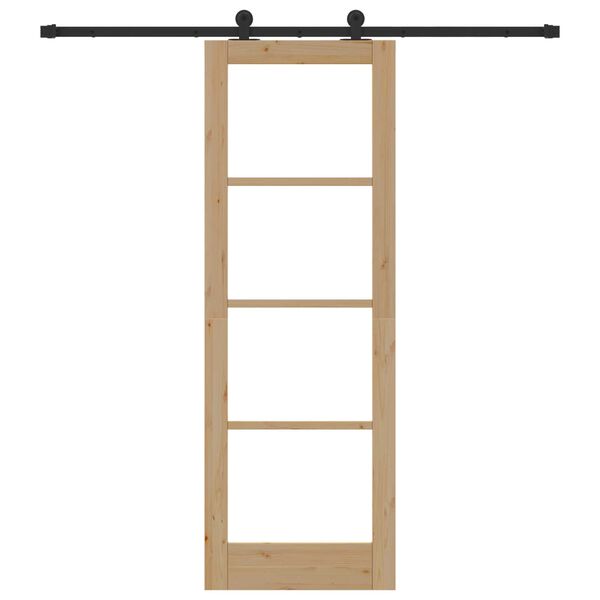 vidaXL Drzwi przesuwne ORKDAL Naturalny i czarny 73,5 x 211 cm