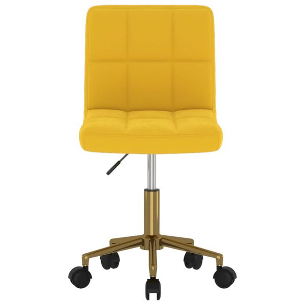 vidaXL Obrotowe krzesła stołowe, 4 szt., musztardowe, obite aksamitem