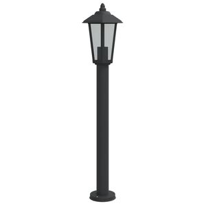vidaXL Lampa ogrodowa na słupku, czarna, 80 cm, stal nierdzewna