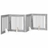vidaXL Składana bramka dla psa z podp&oacute;rkami 4 pcs Szary Sonoma 321 cm
