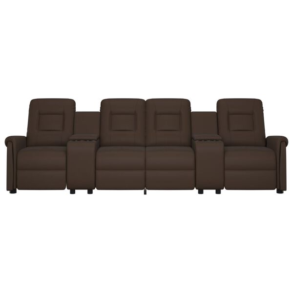 vidaXL Rozkładany fotel masujący z uchwytem, 4-os., brązowy