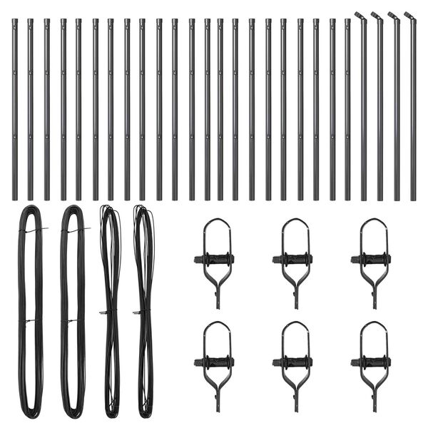 vidaXL Słupek ogrodzeniowy. Inny 26 pcs Szary 3,2 x 3,2 x 120 cm Stal