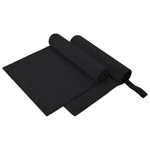 vidaXL Ręczniki Sportowe 2 pcs Czarny 100 x 50 cm Poliester i poliamid