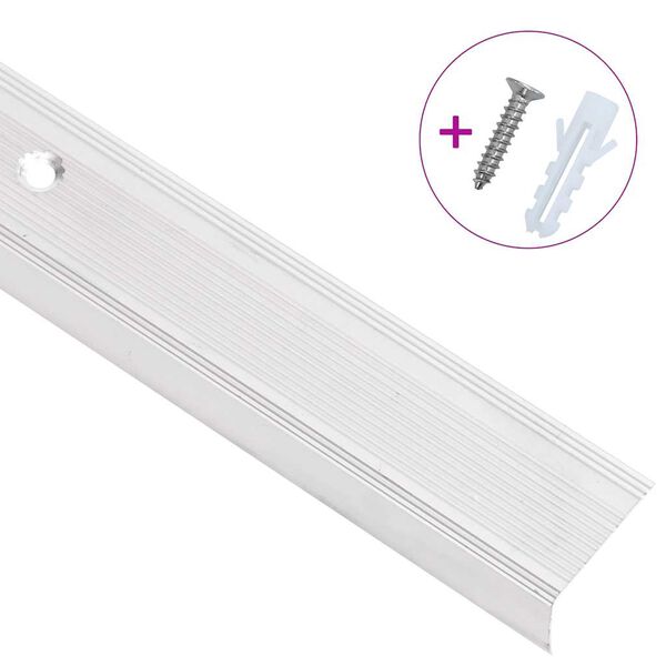 vidaXL Listwy schodowe w kształcie litery L 15 szt. Aluminium 90 cm