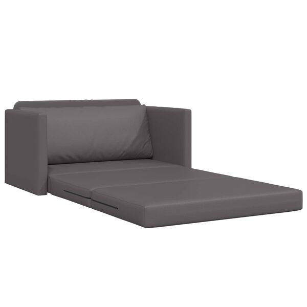 vidaXL Sofa Bed 110cm Szary Sztuczna sk&oacute;ra