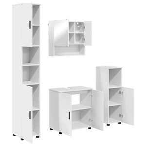 vidaXL Zestaw mebli łazienkowych Montowane na ścianie 4 pcs Biały