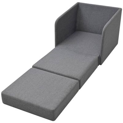 vidaXL Rozkładany fotel, jasnoszary, tkanina