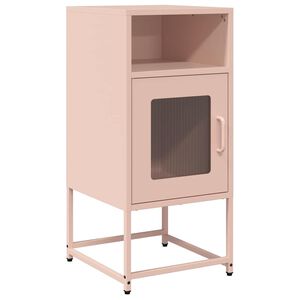 vidaXL Szafka nocna R&oacute;żowa 36x39x78 cm Stal walcowana na zimno