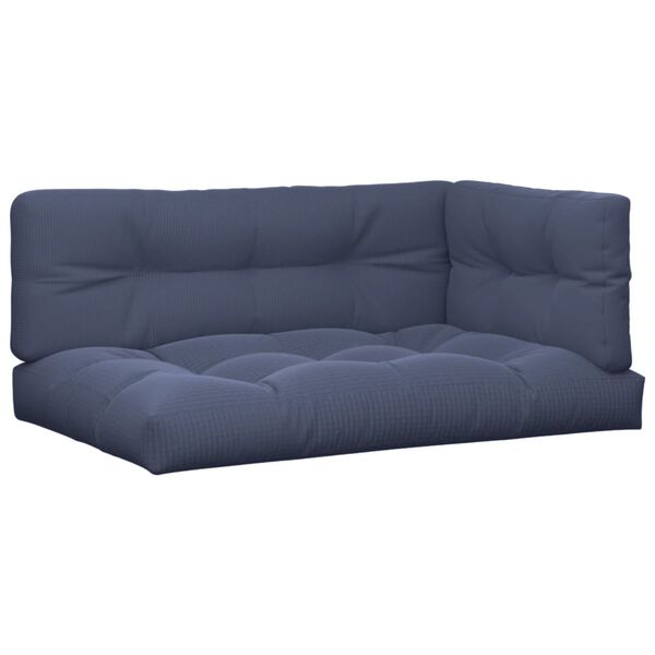 vidaXL Poduszki na sofę z palet, 3 szt., granatowe, tkanina