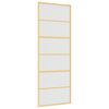 vidaXL Drzwi przesuwne, złote, 76x205 cm, mrożone szkło ESG, aluminium
