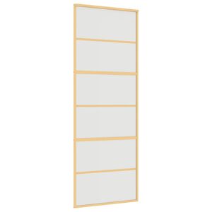 vidaXL Drzwi przesuwne, złote, 76x205 cm, mrożone szkło ESG, aluminium
