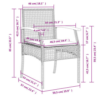 vidaXL 4-częściowy zestaw mebli ogrodowych z poduszkami, polirattan