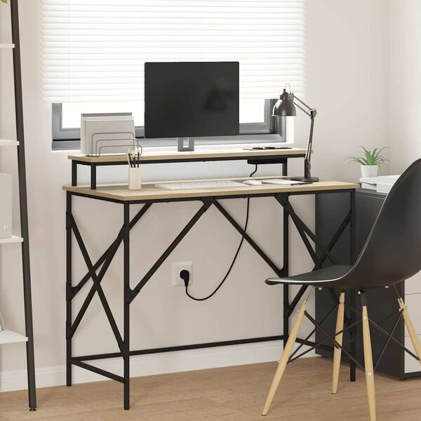 vidaXL Biurko Dąb Sonoma 100 x 50 x 86,5 cm Materiał drewnopochodny