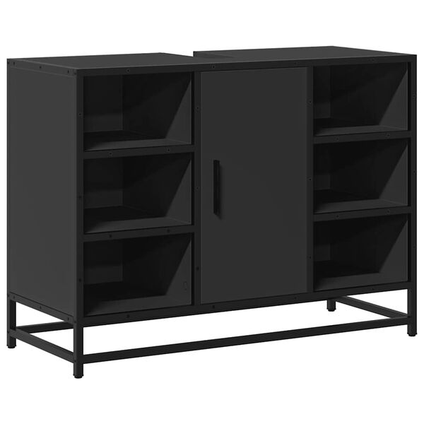 vidaXL Szafka pod umywalkę, czarna, 80x33x60 cm