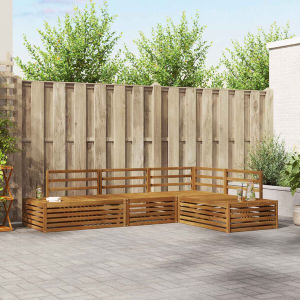 vidaXL Zestaw sof na zewnątrz 4 Sztuka Naturalny Lite Drewno Akacji