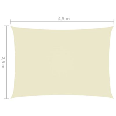 vidaXL Prostokątny żagiel ogrodowy, tkanina Oxford, 2,5x4,5 m, kremowy