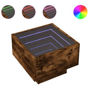 vidaXL Stolik boczny z LED, dąb opalany, 40x40x30 cm