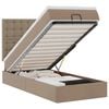 vidaXL Ł&oacute;żko otomana z materacem, cappucino, 80x200 cm, ekosk&oacute;ra