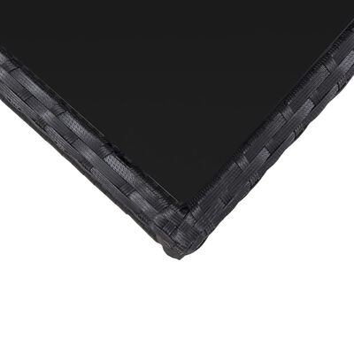 vidaXL 3-częściowy zestaw mebli bistro z poduszkami, rattan PE, czarny