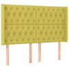 vidaXL Zagł&oacute;wek do ł&oacute;żka z LED, zielony, 147x16x118/128 cm, tkanina