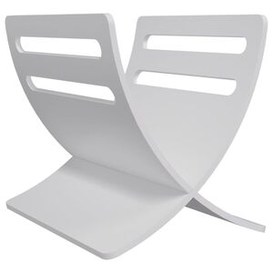 vidaXL Drewniany stojak na gazety, biały