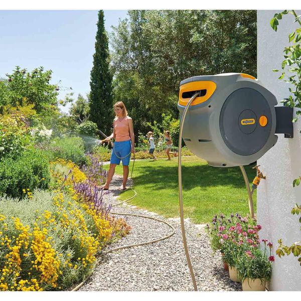 Hozelock Bęben na wąż ogrodowy Auto Reel, z wężem 25 m, ścienny
