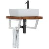 vidaXL P&oacute;łka ścienna pod umywalkę, stal i lite drewno dębowe