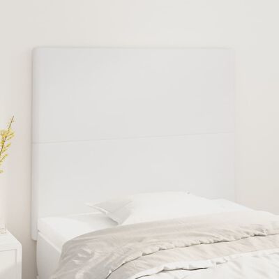 vidaXL Zagłówek do łóżka, 2 szt., biały, 80x5x78/88 cm, sztuczna skóra