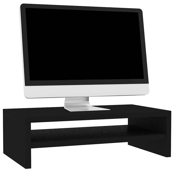 vidaXL Podstawka pod monitor czarna 42x24x13cm materiał drewnopochodny