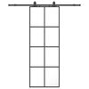 vidaXL Drzwi przesuwne z zestawem okuć czarne 76x205 cm ESG szkło