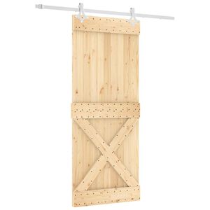 vidaXL Drzwi przesuwne Naturalne i białe 85 x 210 cm