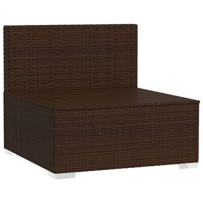 vidaXL 4-osobowa sofa ogrodowa z poduszkami, polirattan, brązowa