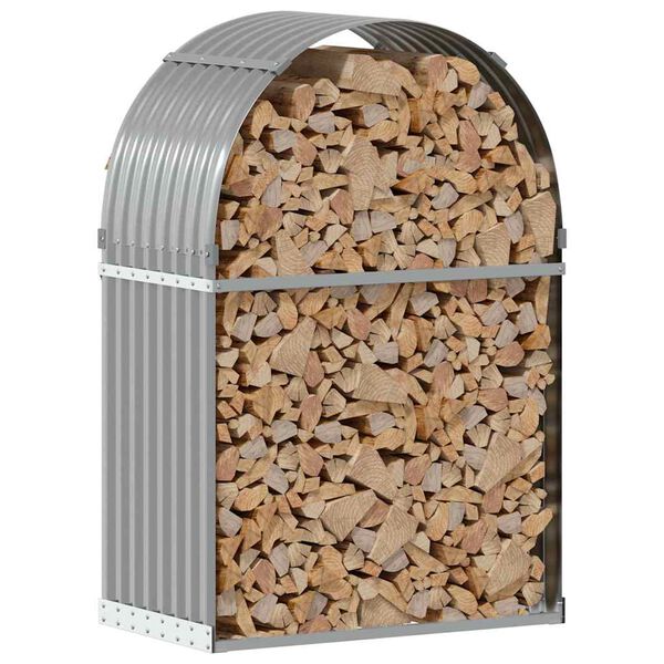 vidaXL Stojak na drewno, jasnoszary, 80x45x120 cm, stal galwanizowana