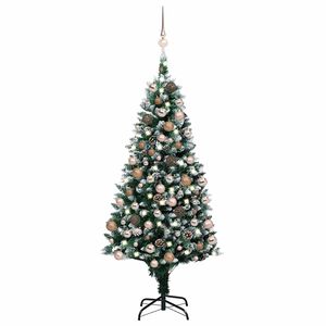 vidaXL Sztuczna choinka z LED, bombkami i szyszkami, 150 cm