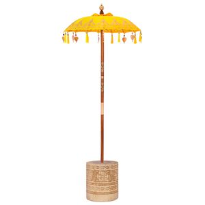 vidaXL Baliński Parasol z Bazą ż&oacute;łty 95 x 95 x 260 cm